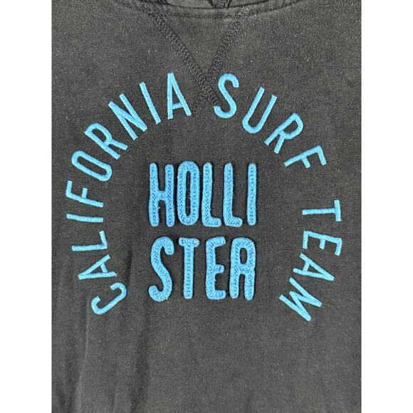 Hollister Surf California‎ Pullover Hoodie Fleece Black Blue Womens Large Teens - Picture 2 of 5